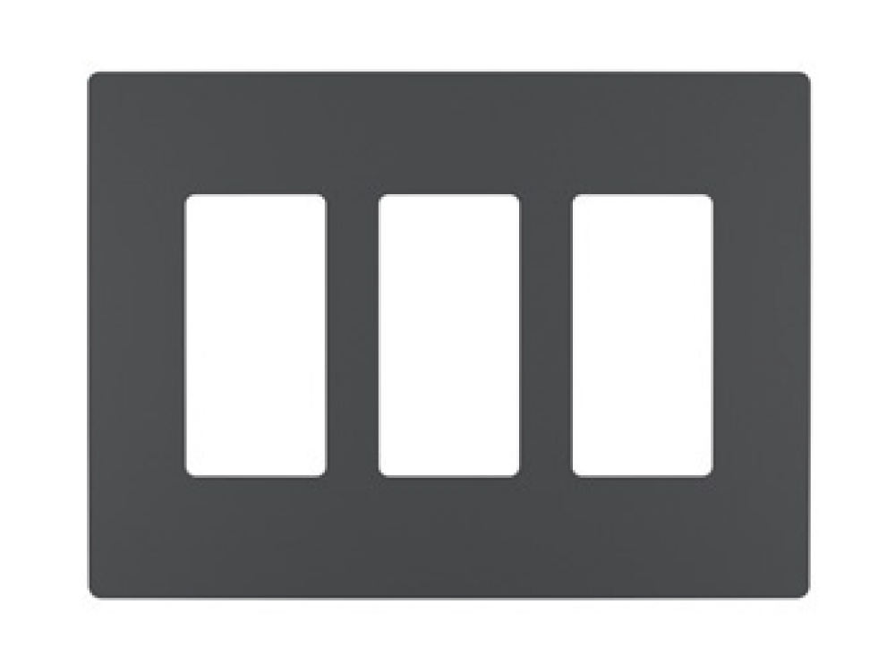 radiant Three-Gang Screwless Wall Plate, Graphite, CC