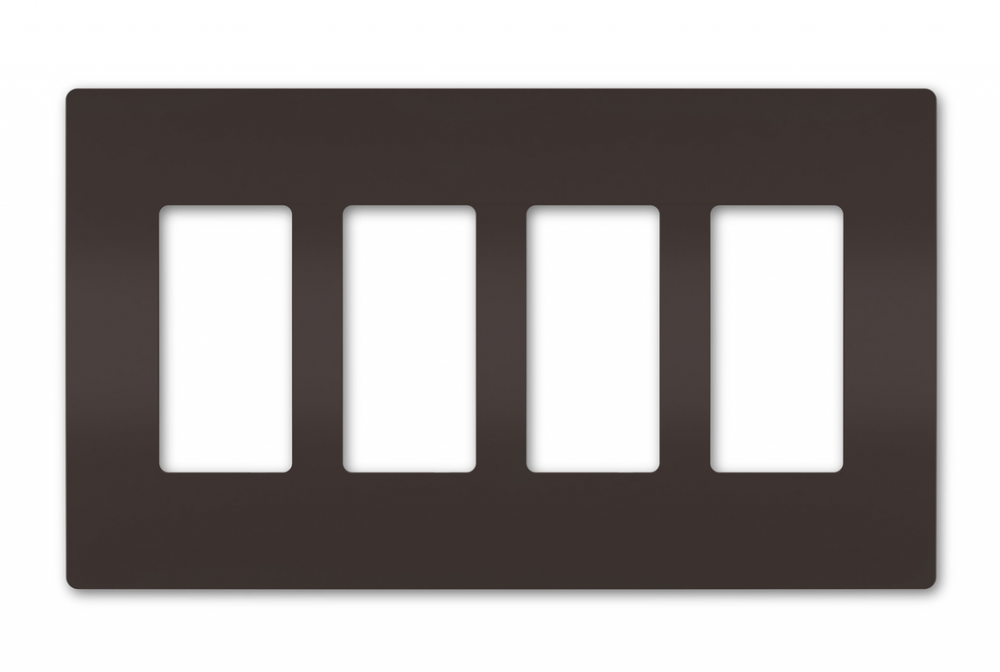 radiant Four-Gang Screwless Wall Plate, Brown
