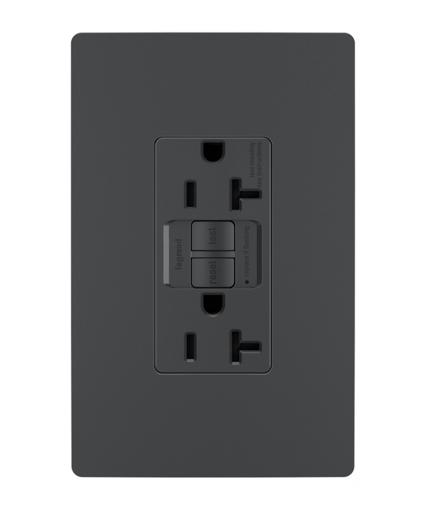 radiant Tamper-Resistant 20A Duplex Self-Test GFCI Receptacle with SafeLock Protection