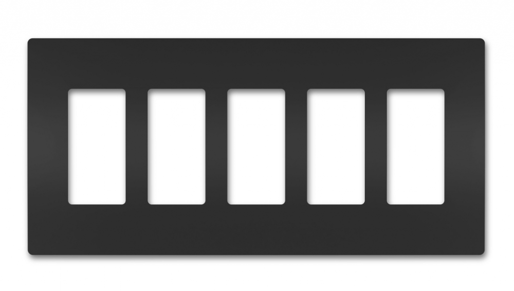 radiant Five-Gang Screwless Wall Plate, Black