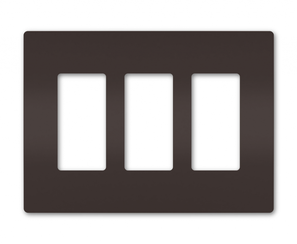 radiant Three-Gang Screwless Wall Plate, Brown