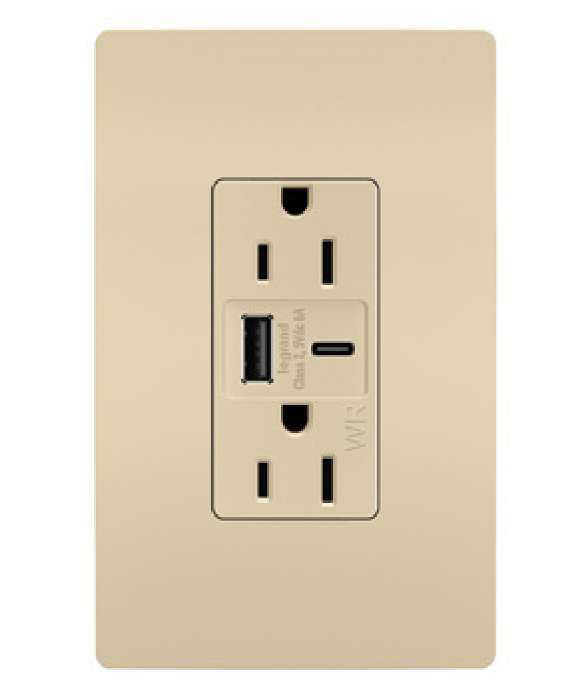 radiant Outdoor Ultra-Fast USB Outlet, Light Almond