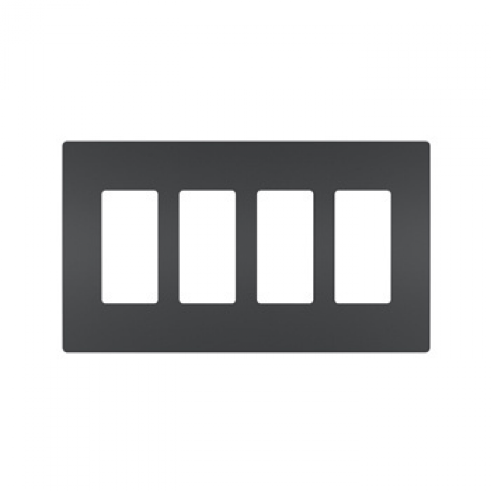 radiant Four-Gang Screwless Wall Plate, Graphite, CC