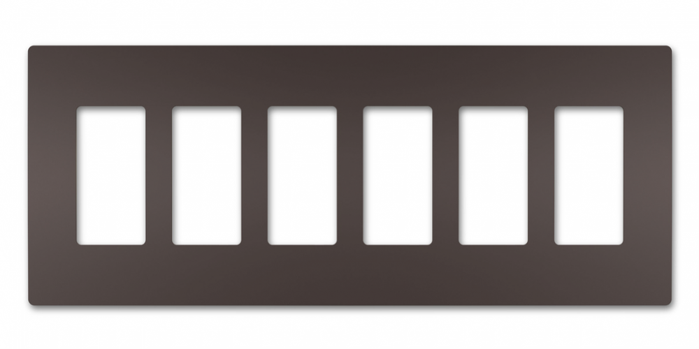 radiant Six-Gang Screwless Wall Plate, Dark Bronze