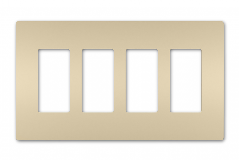 radiant Four-Gang Screwless Wall Plate, Ivory
