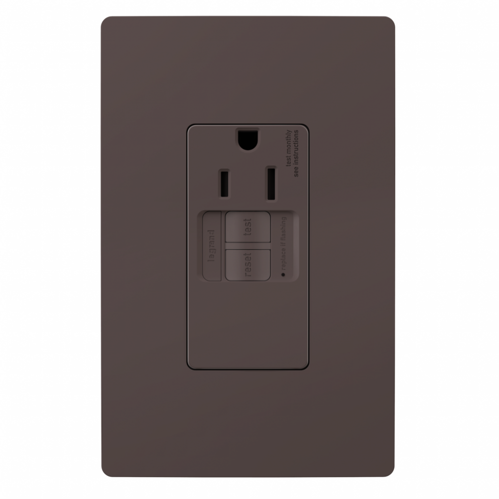 radiant Tamper-Resistant 15A Simplex Self-Test GFCI Receptacles with SafeLock Protection, Brown (10 pack)