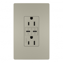 Legrand Radiant R26USBPDNICC6 - radiant 15A Tamper Resistant Ultra Fast PLUS Power Delivery USB Type C/C Outlet, Nickel (6 pack)