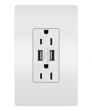 Legrand Radiant TM826USBW - radiant 15A Tamper-Resistant USB Outlet, White
