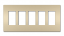 Legrand Radiant RWP265I - radiant Five-Gang Screwless Wall Plate, Ivory