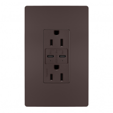 Legrand Radiant R26USBPDDBCC6 - radiant 15A Tamper Resistant Ultra Fast PLUS Power Delivery USB Type C/C Outlet, Dark Bronze (6 pack)