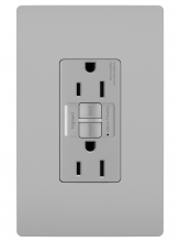 Legrand Radiant 1597TRGRY - radiant Tamper-Resistant 15A Duplex Self-Test GFCI Receptacles with SafeLock Protection, Gray