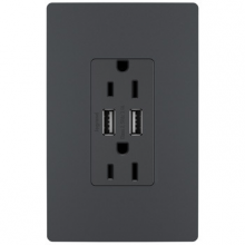 Legrand Radiant TM826USBGCCV4 - radiant 15A Tamper-Resistant USB Outlet, Graphite