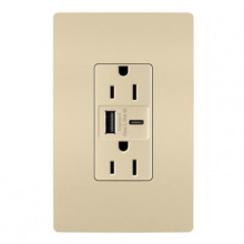Legrand Radiant R26USBAC6I - radiant 15A Tamper-Resistant Ultra-Fast USB Type A/C Outlet, Ivory (10 pack)