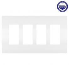 Legrand Radiant RWP264WAMCC6 - radiant Four-Gang Screwless Wall Plate with Microban