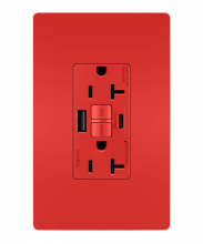Legrand Radiant 2097TRUSBACRED - radiant Tamper-Resistant 20A Duplex Self-Test GFCI Receptacles with SafeLock Protection
