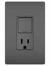 Legrand Radiant RCD38TRBK - radiant Single Pole/3-Way Switch with 15A Tamper-Resistant Outlet, Black