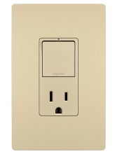 Legrand Radiant RCD38TRI - radiant Single Pole/3-Way Switch with 15A Tamper-Resistant Outlet, Ivory