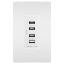 Legrand Radiant TM8USB4WCC6 - radiant Quad USB Charger, White