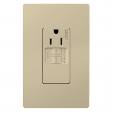 Legrand Radiant 1597TRSGLI - radiant Tamper-Resistant 15A Simplex Self-Test GFCI Receptacles with SafeLock Protection, Ivory