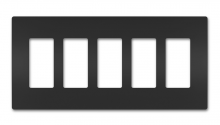 Legrand Radiant RWP265BK - radiant Five-Gang Screwless Wall Plate, Black