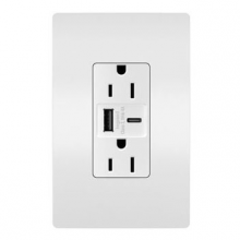 Legrand Radiant R26USBAC6W - radiant 15A Tamper-Resistant Ultra-Fast USB Type A/C Outlet, White (10 pack)