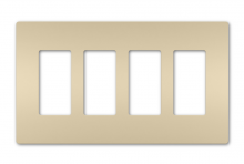 Legrand Radiant RWP264I - radiant Four-Gang Screwless Wall Plate, Ivory