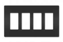 Legrand Radiant RWP264BK - radiant Four-Gang Screwless Wall Plate, Black