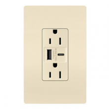 Legrand Radiant R26USBAC6LA - radiant 15A Tamper-Resistant Ultra-Fast USB Type A/C Outlet, Light Almond (10 pack)