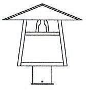 Arroyo Craftsman CP-12HAM-RC - 12" carmel post mount with hillcrest overlay