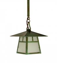 Arroyo Craftsman CSH-8HAM-P - 8" carmel stem hung pendant with hillcrest overlay