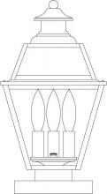 Arroyo Craftsman INC-8GRRM-S - 8" inverness column mount with glass roof