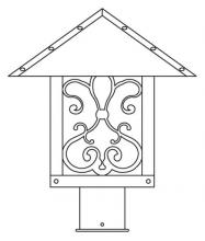 Arroyo Craftsman TRP-12ASAM-P - 12" timber ridge post mount with ashbury  filigree