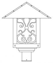 Arroyo Craftsman TRP-16ASWO-RB - 16" timber ridge post mount with ashbury  filigree
