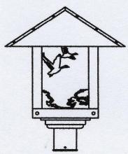 Arroyo Craftsman TRP-16GSGW-P - 16" timber ridge post mount with goose filigree