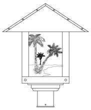 Arroyo Craftsman TRP-16PTRM-P - 16" timber ridge post mount with palm tree  filigree