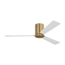 Visual Comfort & Co. Fan Collection 3RZHR52BBS - Rozzen 52 Hugger Ceiling Fan in Burnished Brass with Matte White Blades