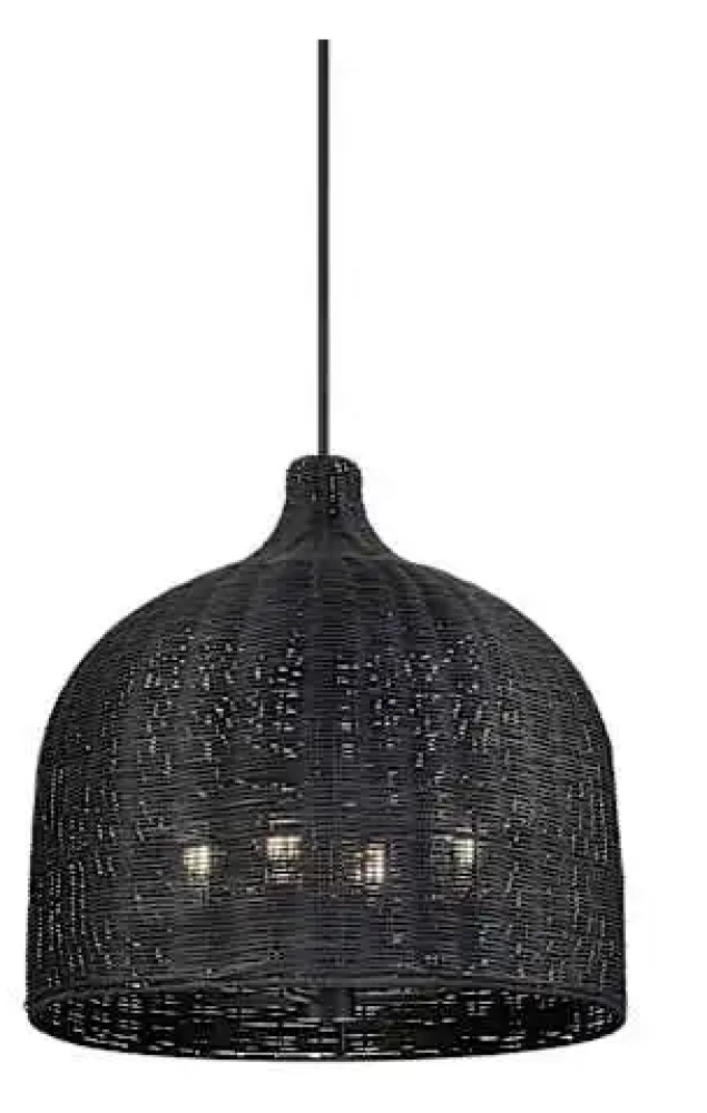 Elise 24.25" Wide 4-Light Pendant - Matte Black