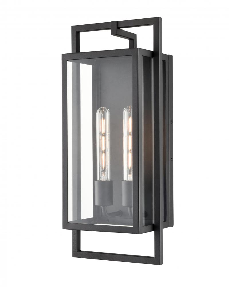 Agatha 2-Light Outdoor Wall Sconce Textured Black
