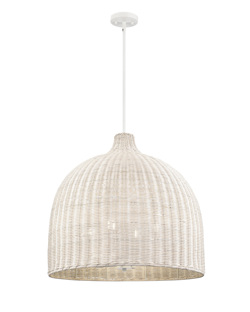 Elise 24.25" Wide 4-Light Pendant - Matte White