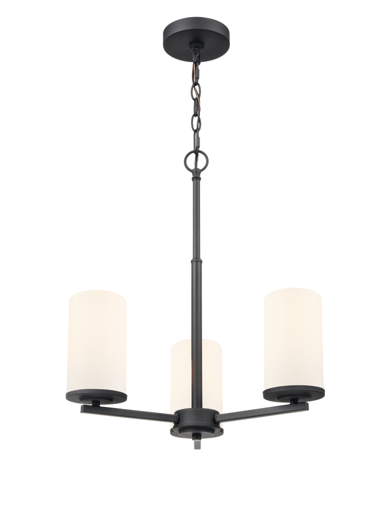 Verlana 19" 3-Light Chandelier - Matte Black