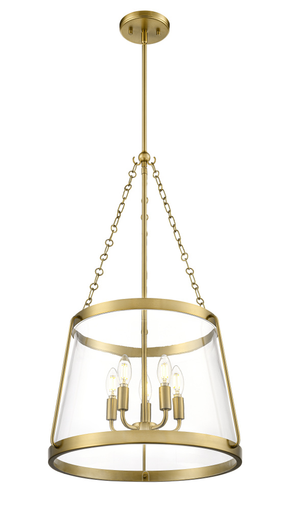 Adabella 17.75" 5-Light Pendant - Vintage Brass