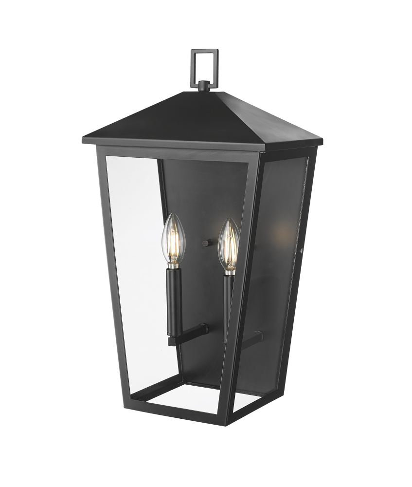 Munger 19.75" High 2-Light Outdoor Wall Sconce - Powder Coated Black