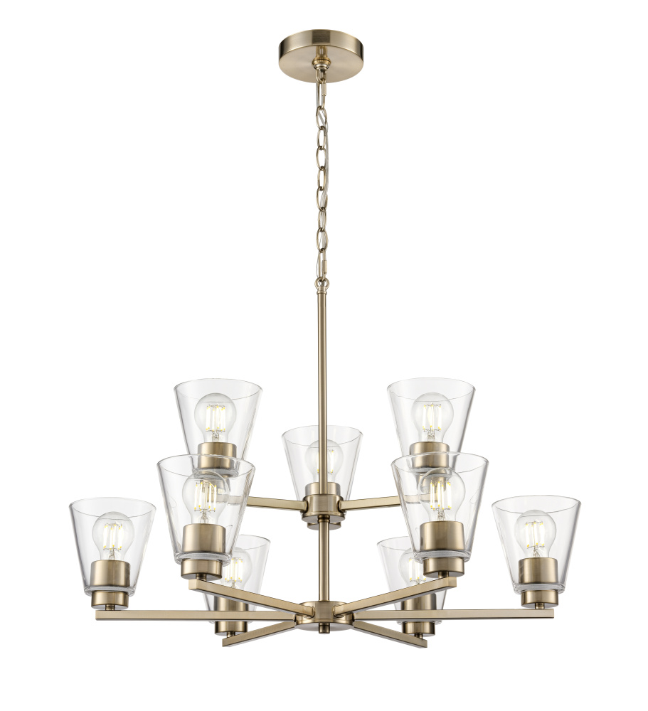 Strayhan 28.5" 9-Light Chandelier -  Modern Gold