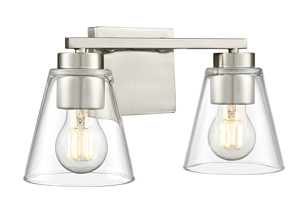 Strayhan 13" 2-Light Vanity - Brushed Nickel