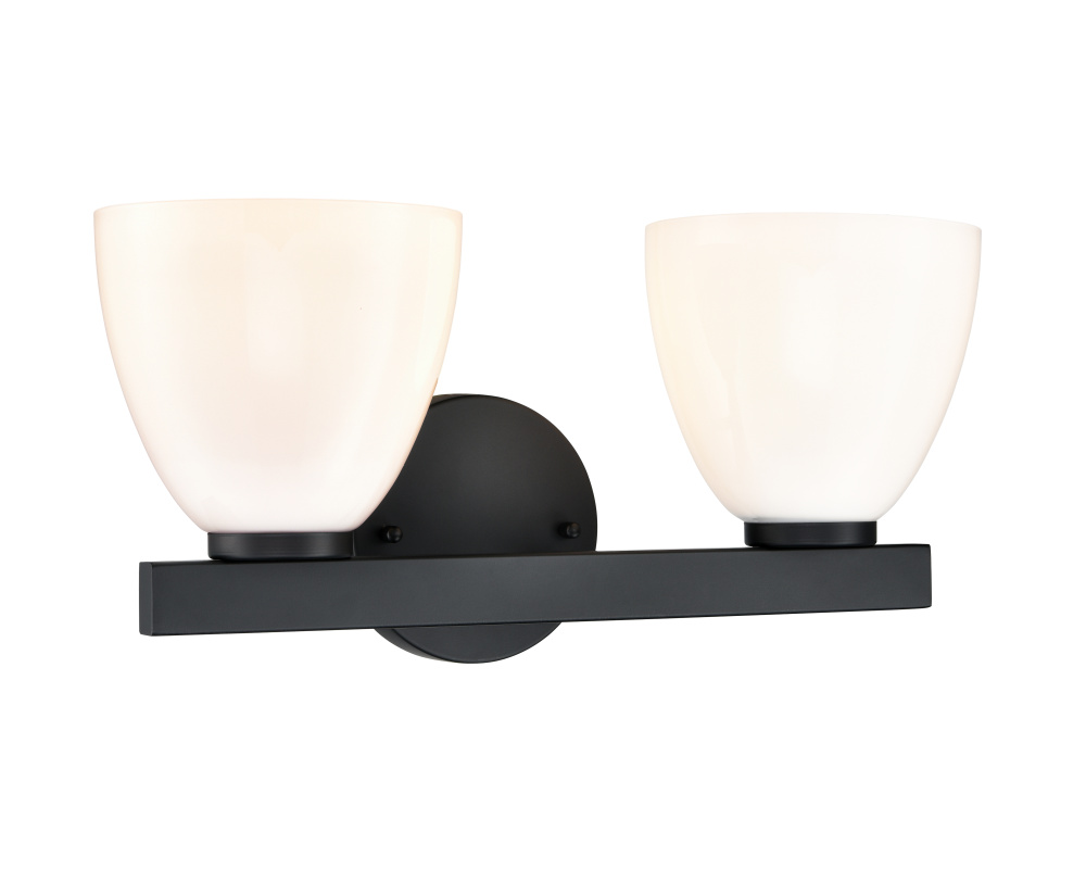 Apria 15.75" Wide 2-Light Vanity - Matte Black