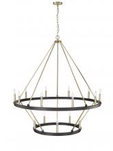 Millennium 95015-MB/MG - Carruth 15-Light Chandelier Ceiling Light Matte Black / Modern Gold