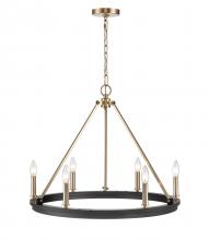 Millennium 9506-MB/MG - Carruth 5-Light Chandelier Ceiling Light Matte Black Modern Gold