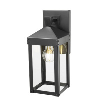 Millennium 22901-PBK - Yates 13.75" High 1-Light Outdoor Wall Sconce - Powder Coated Black
