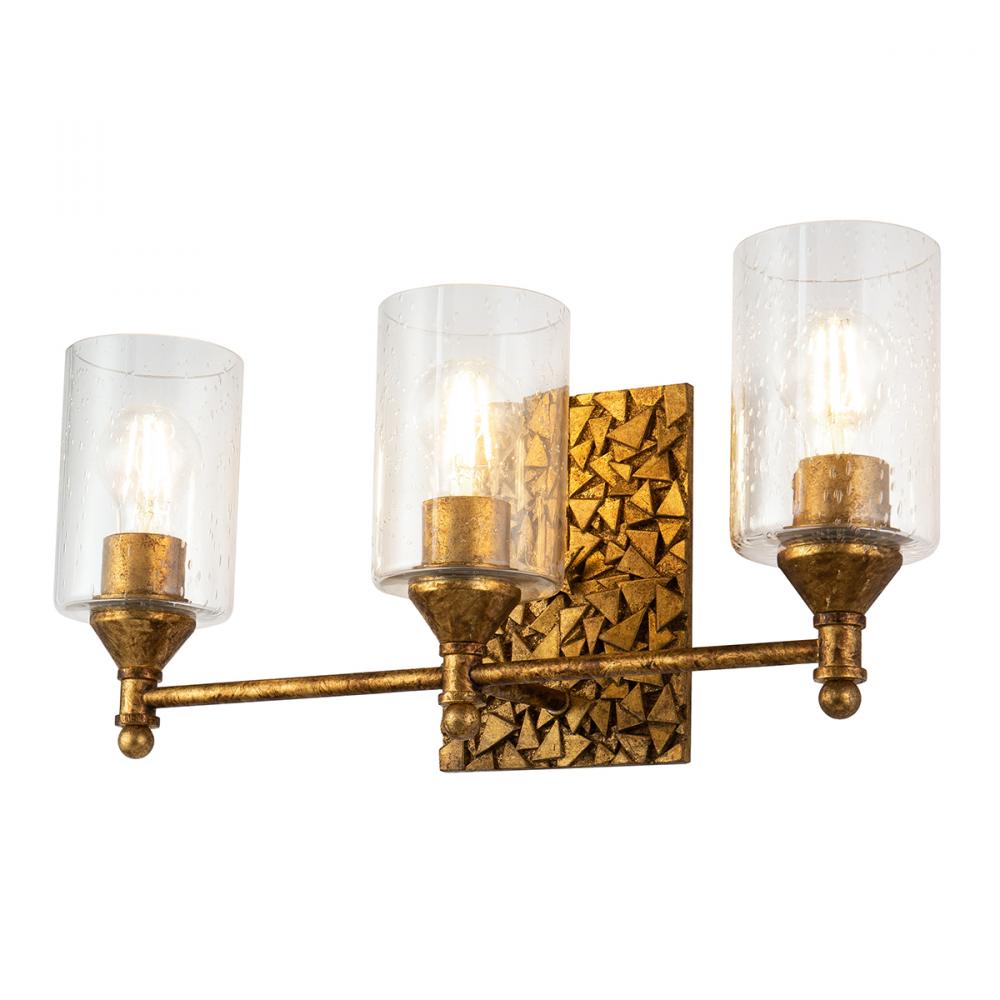 Mosaic 3 Light Vanity In Antique Gold