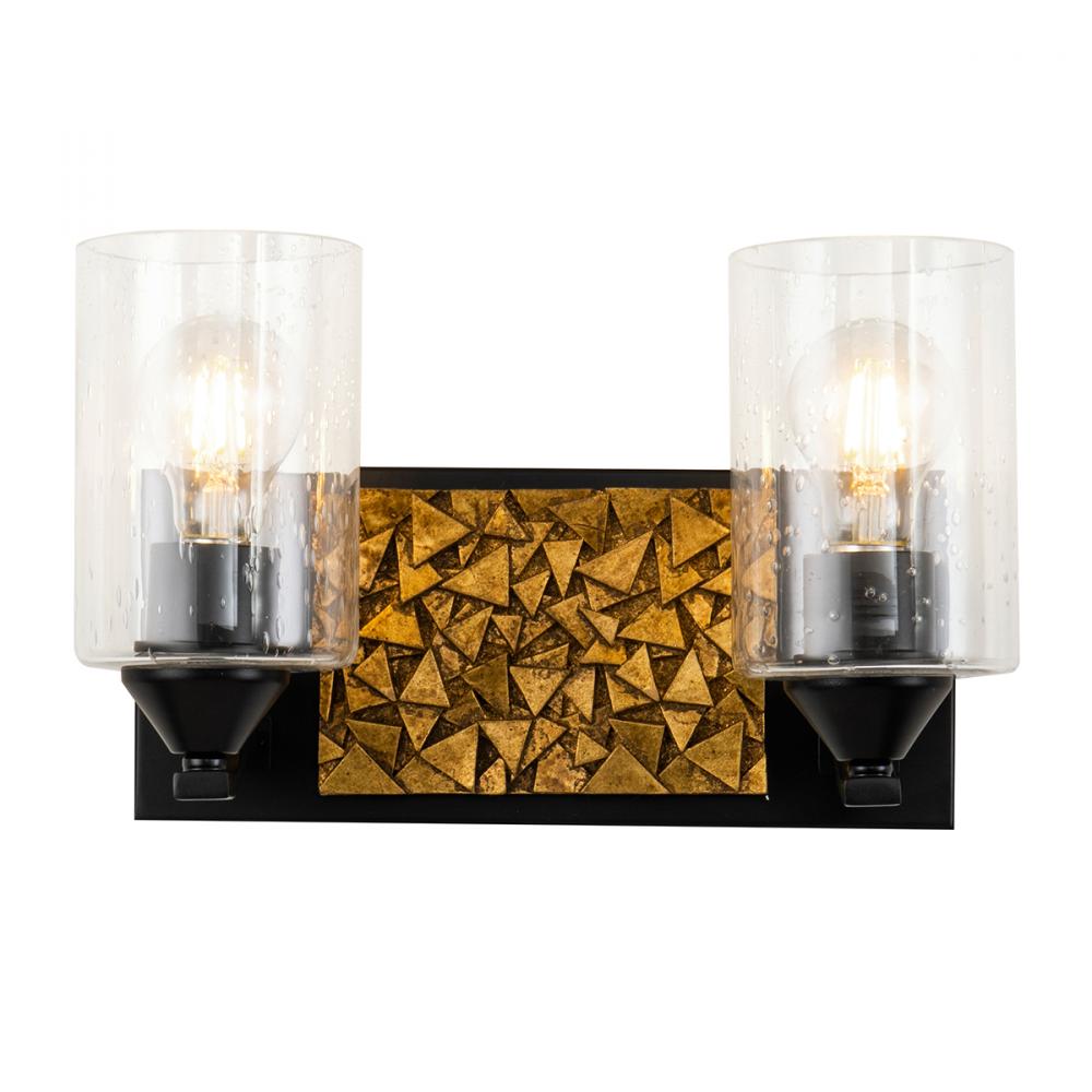 Bocage 2 Light Vanity in Matte Black And Gold